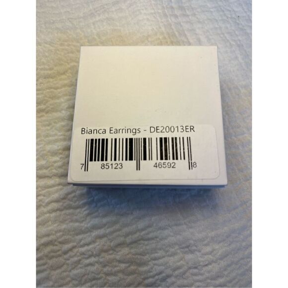 New Cate & Chloe Bianca 18k White Gold Plated Silver Hoop Earrings with Simulate - Picture 8 of 8